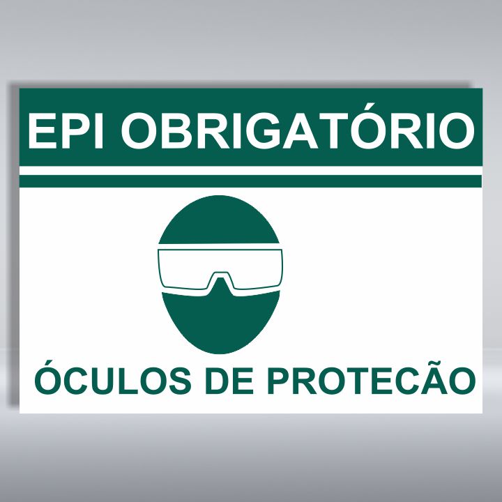 PLACA DE EPI OBRIGATÓRIO | ÓCULOS DE PROTEÇÃO